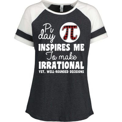 Pi Inspires Me Funny Pi Day 3.14 Enza Ladies Jersey Colorblock Tee