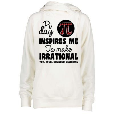 Pi Inspires Me Funny Pi Day 3.14 Womens Funnel Neck Pullover Hood