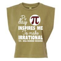 Pi Inspires Me Funny Pi Day 3.14 Garment-Dyed Women's Muscle Tee