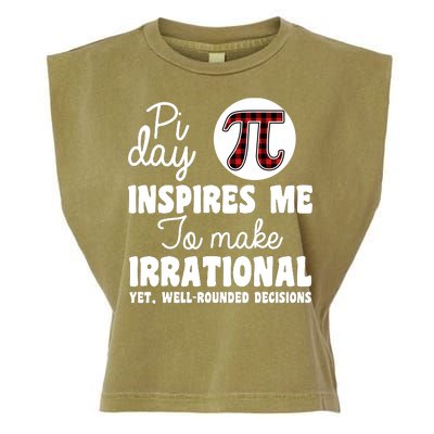 Pi Inspires Me Funny Pi Day 3.14 Garment-Dyed Women's Muscle Tee