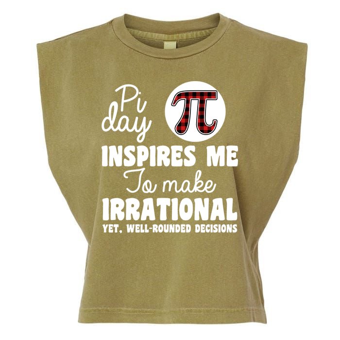 Pi Inspires Me Funny Pi Day 3.14 Garment-Dyed Women's Muscle Tee