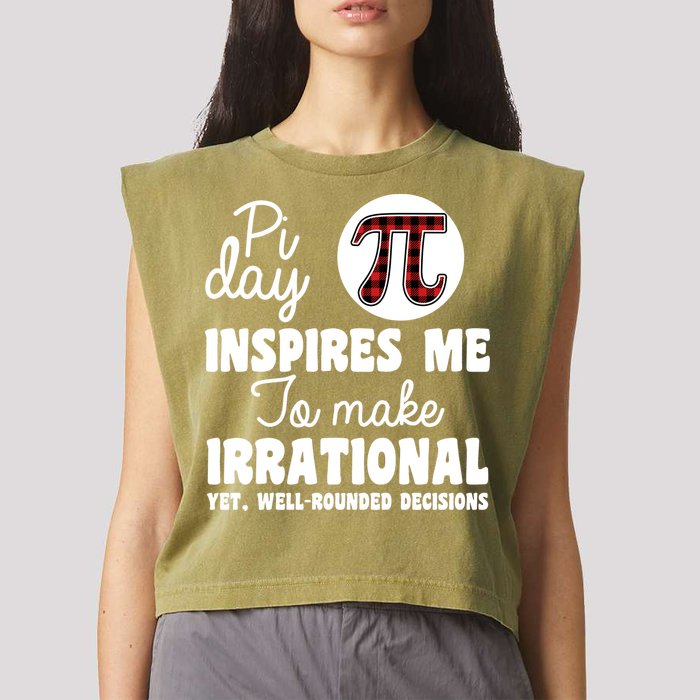 Pi Inspires Me Funny Pi Day 3.14 Garment-Dyed Women's Muscle Tee