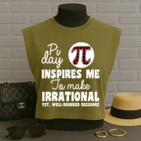Pi Inspires Me Funny Pi Day 3.14 Garment-Dyed Women's Muscle Tee