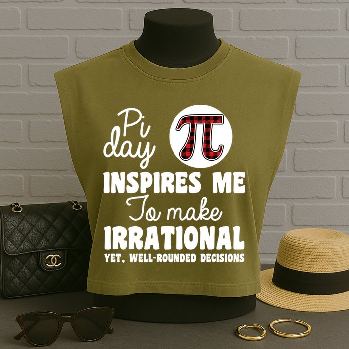 Pi Inspires Me Funny Pi Day 3.14 Garment-Dyed Women's Muscle Tee