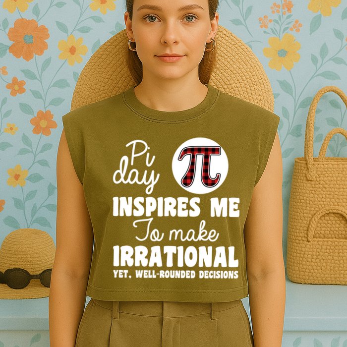 Pi Inspires Me Funny Pi Day 3.14 Garment-Dyed Women's Muscle Tee