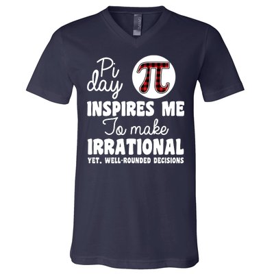 Pi Inspires Me Funny Pi Day 3.14 V-Neck T-Shirt