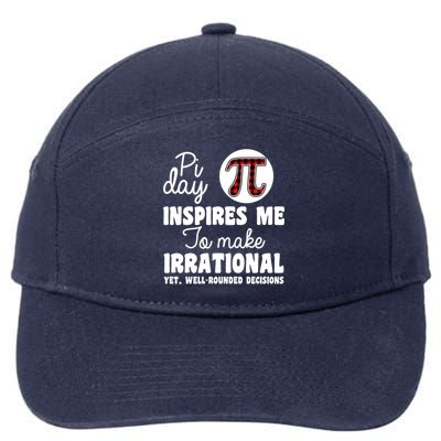 Pi Inspires Me Funny Pi Day 3.14 7-Panel Snapback Hat