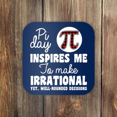 Pi Inspires Me Funny Pi Day 3.14 Coaster