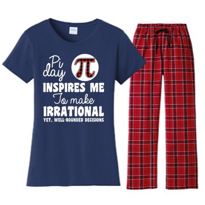 Pi Inspires Me Funny Pi Day 3.14 Women's Flannel Pajama Set