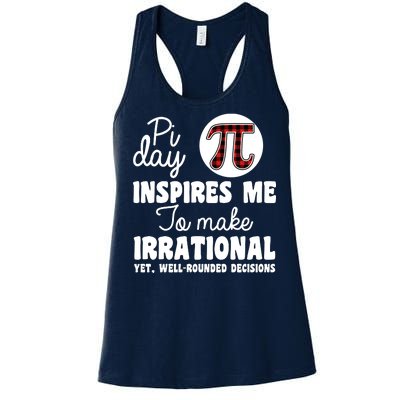 Pi Inspires Me Funny Pi Day 3.14 Women's Racerback Tank