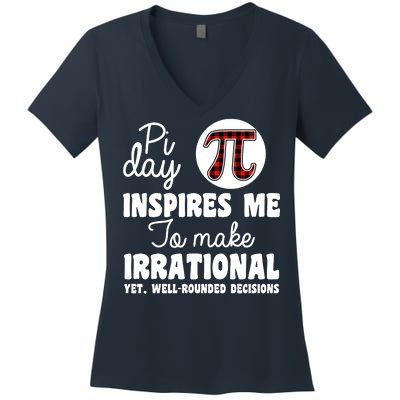 Pi Inspires Me Funny Pi Day 3.14 Women's V-Neck T-Shirt