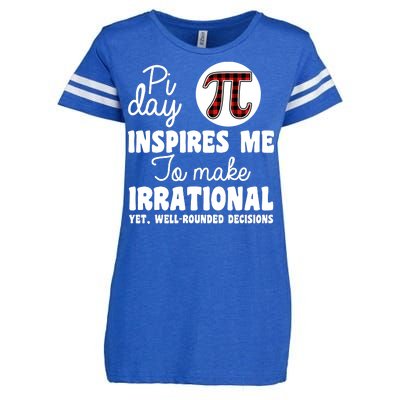 Pi Inspires Me Funny Pi Day 3.14 Enza Ladies Jersey Football T-Shirt