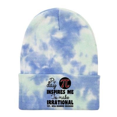 Pi Inspires Me Funny Pi Day 3.14 Tie Dye 12in Knit Beanie