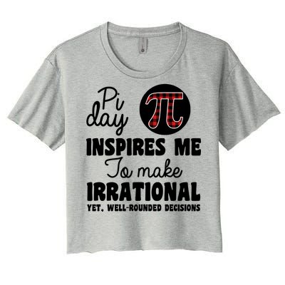 Pi Inspires Me Funny Pi Day 3.14 Women's Crop Top Tee