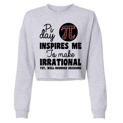 Pi Inspires Me Funny Pi Day 3.14 Cropped Pullover Crew