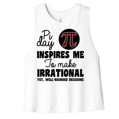 Pi Inspires Me Funny Pi Day 3.14 Women's Racerback Cropped Tank