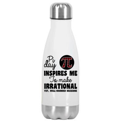 Pi Inspires Me Funny Pi Day 3.14 Stainless Steel Insulated Water Bottle