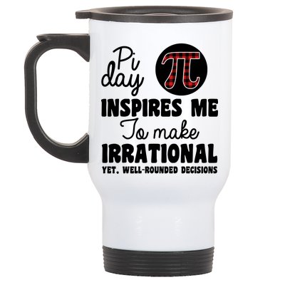 Pi Inspires Me Funny Pi Day 3.14 Stainless Steel Travel Mug