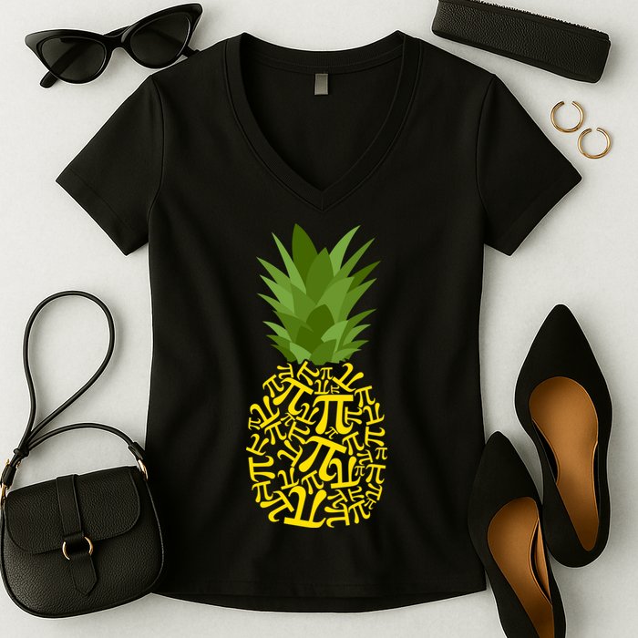 Pi-neapple Pi Day Women's V-Neck T-Shirt