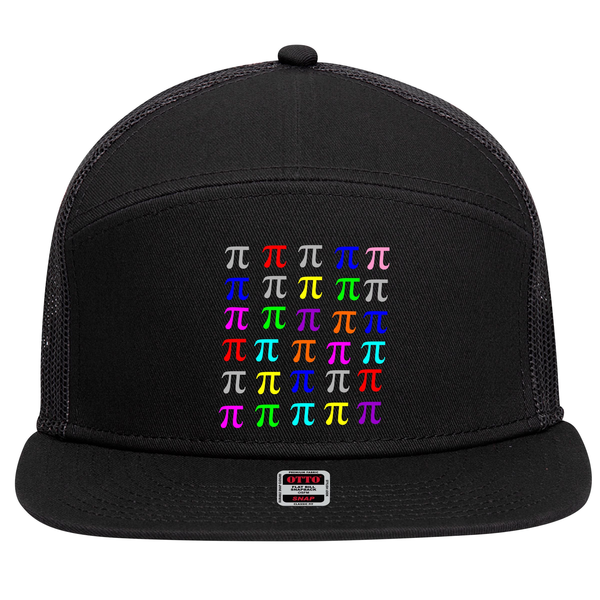 Pi Plaid Rainbow Pride Pi Day Collage 7 Panel Mesh Trucker Snapback Hat