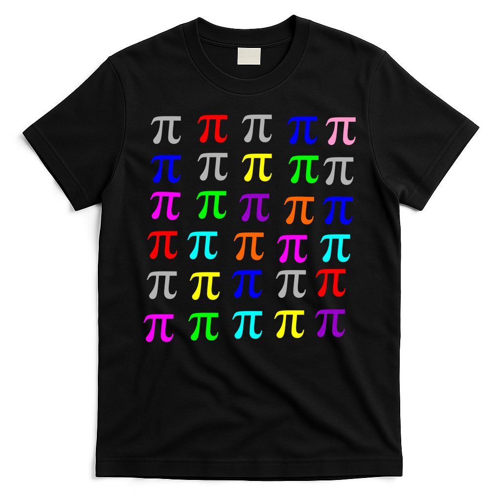 Pi Plaid Rainbow Pride Pi Day Collage T-Shirt