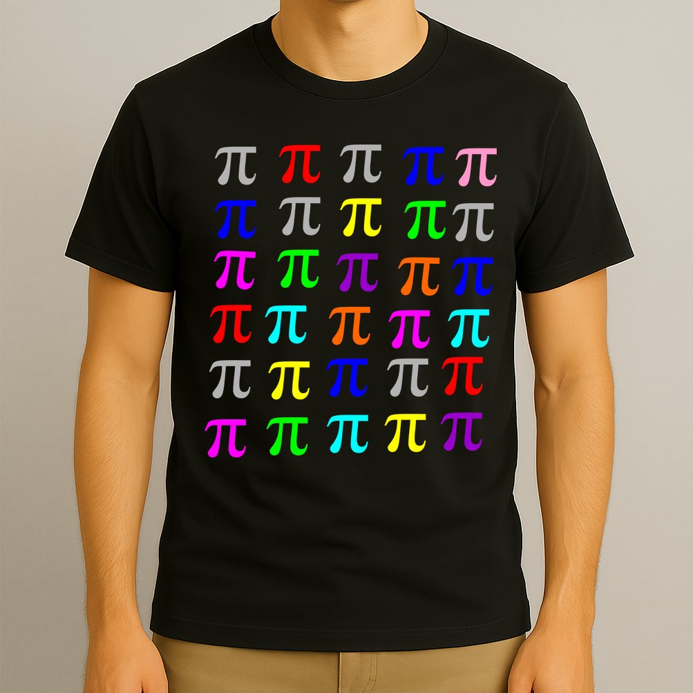 Pi Plaid Rainbow Pride Pi Day Collage T-Shirt