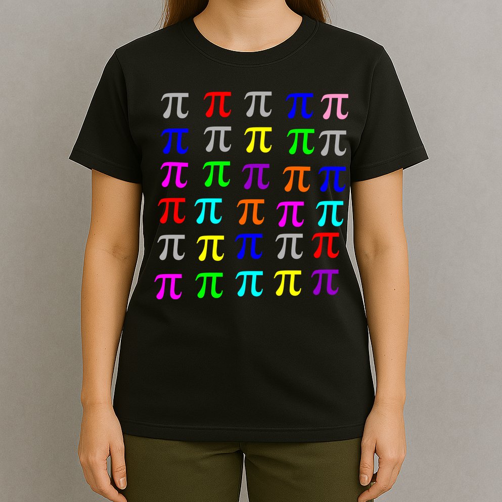 Pi Plaid Rainbow Pride Pi Day Collage T-Shirt