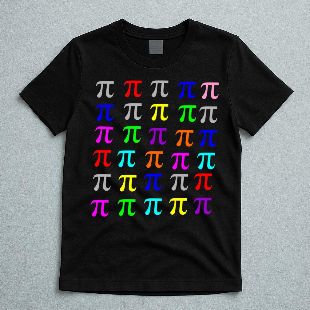 Pi Plaid Rainbow Pride Pi Day Collage T-Shirt