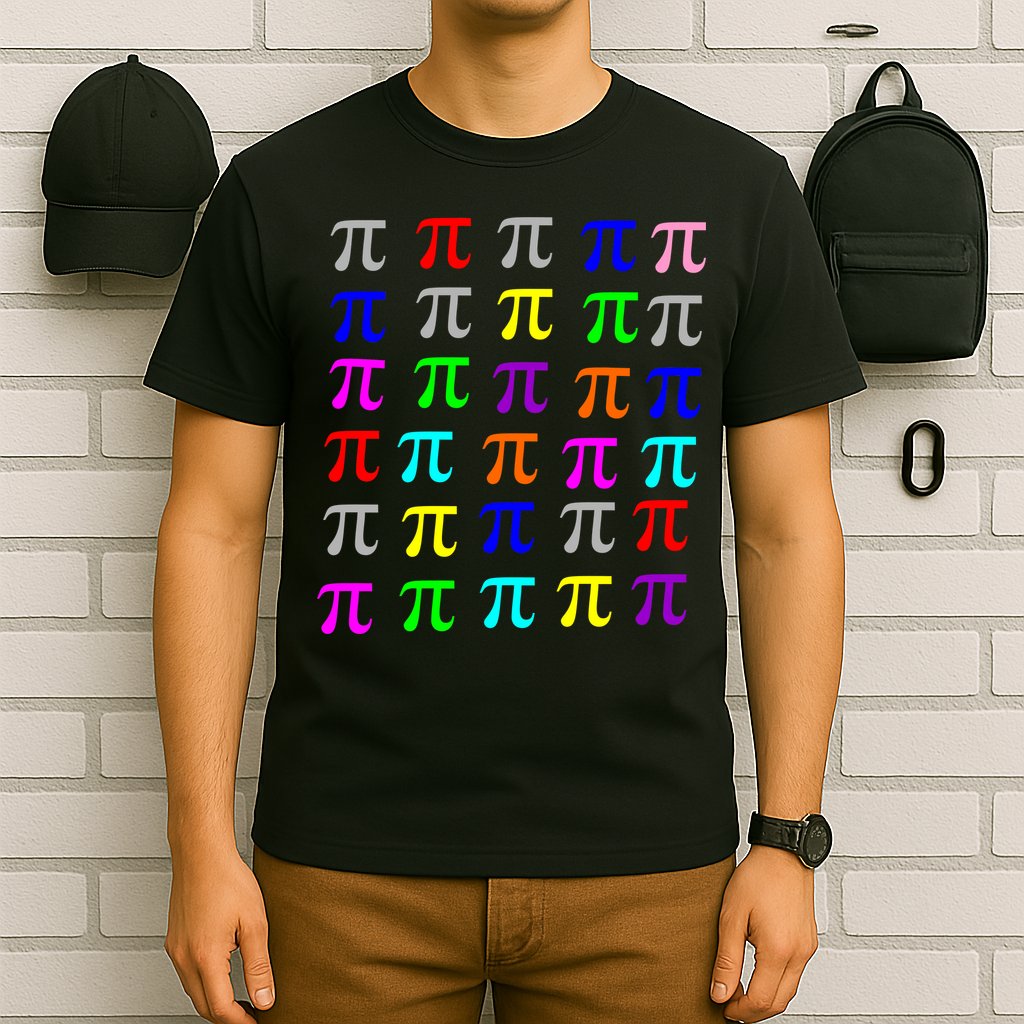 Pi Plaid Rainbow Pride Pi Day Collage T-Shirt