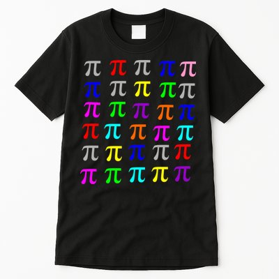 Pi Plaid Rainbow Pride Pi Day Collage Tall T-Shirt