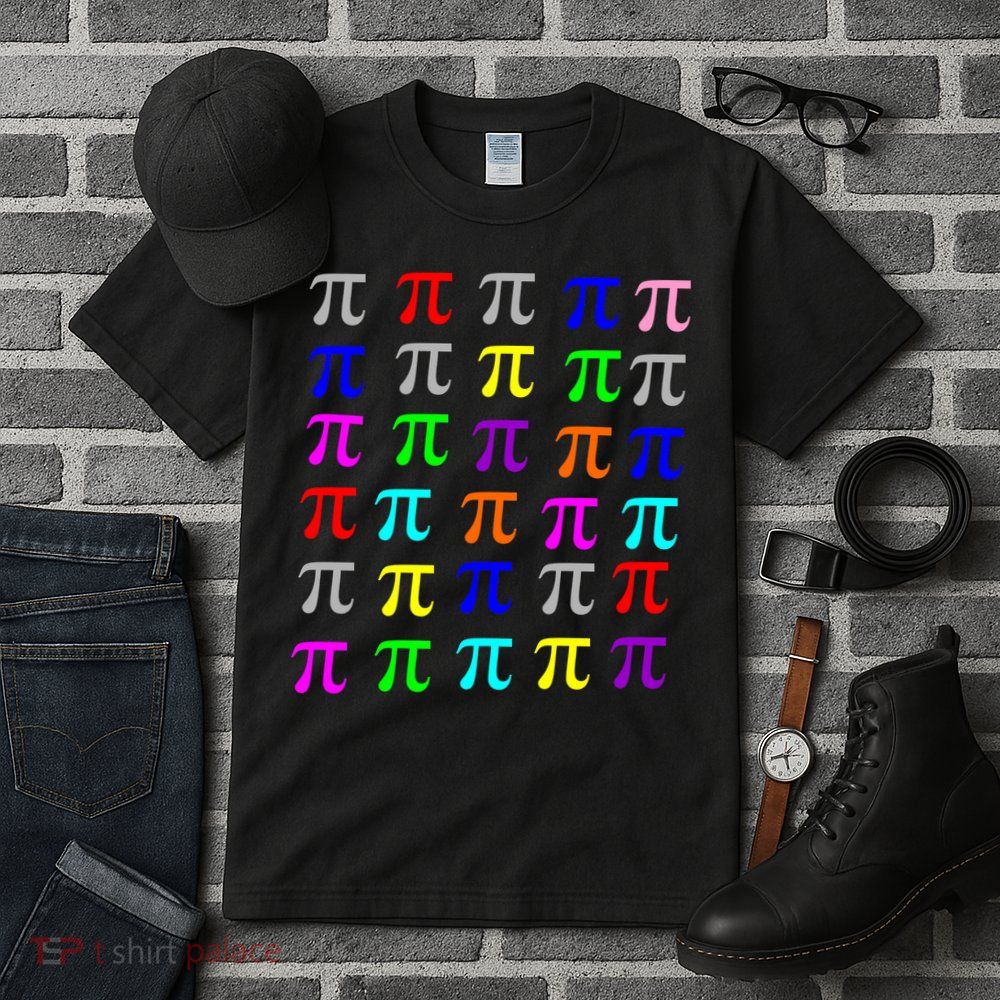 Pi Plaid Rainbow Pride Pi Day Collage Tall T-Shirt
