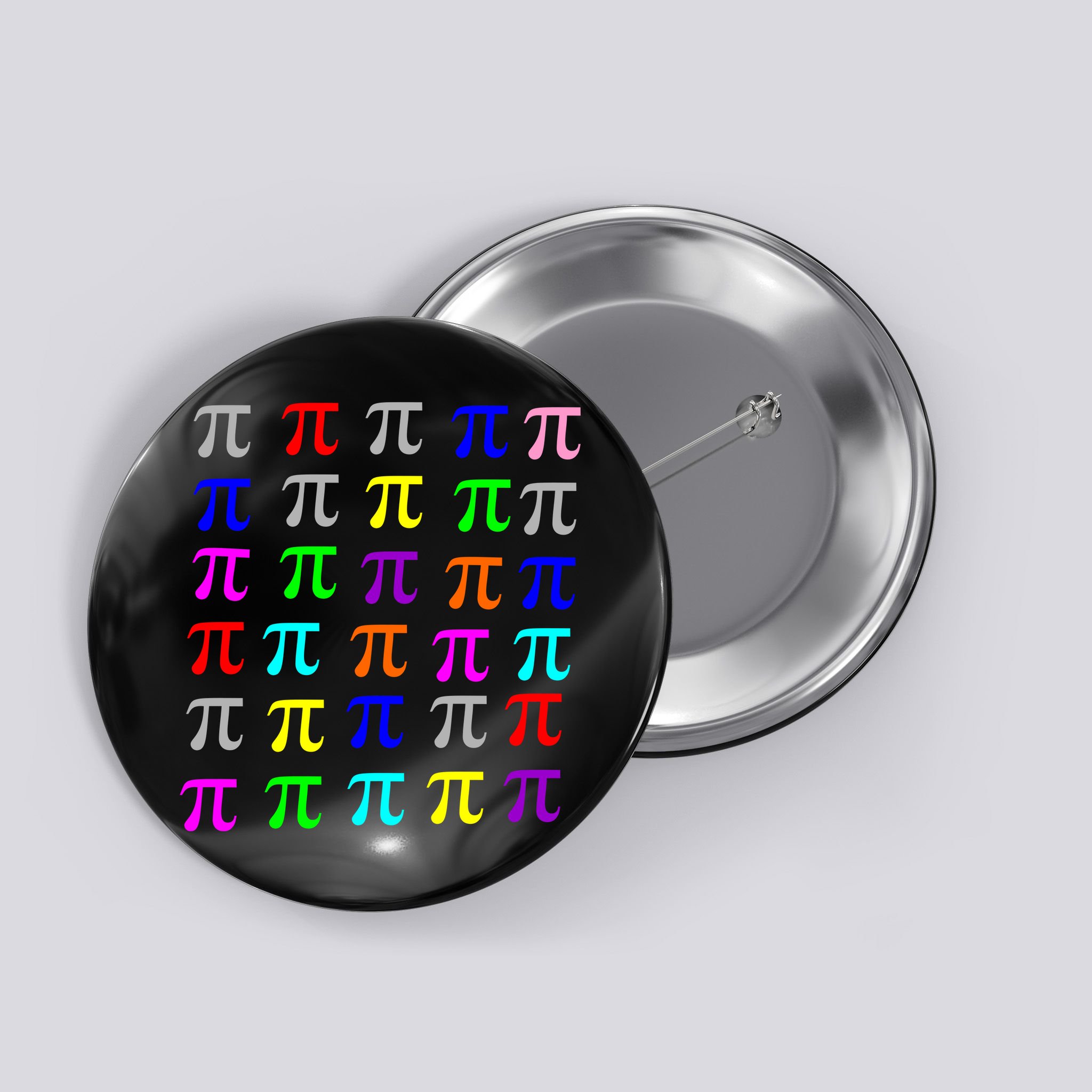 Pi Plaid Rainbow Pride Pi Day Collage Button