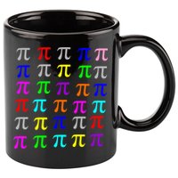 Pi Plaid Rainbow Pride Pi Day Collage 11oz C Handle Ceramic Mug