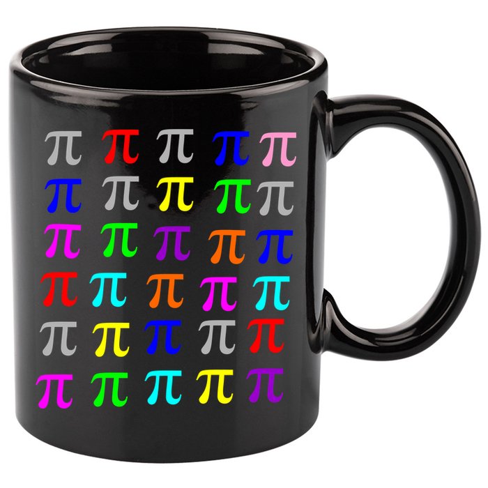 Pi Plaid Rainbow Pride Pi Day Collage 11oz C Handle Ceramic Mug
