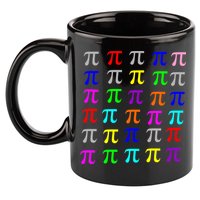 Pi Plaid Rainbow Pride Pi Day Collage 11oz C Handle Ceramic Mug
