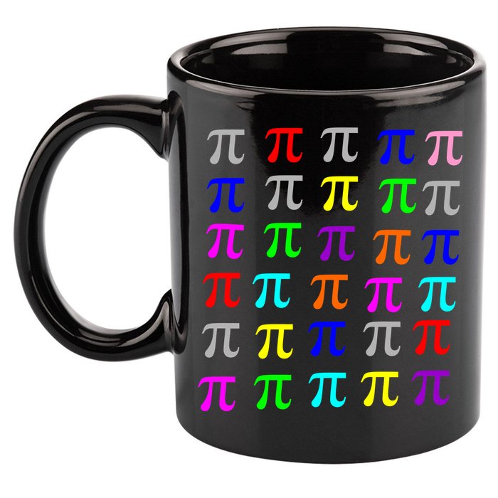 Pi Plaid Rainbow Pride Pi Day Collage 11oz C Handle Ceramic Mug