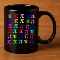 Pi Plaid Rainbow Pride Pi Day Collage 11oz C Handle Ceramic Mug