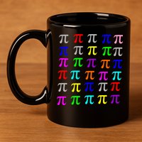 Pi Plaid Rainbow Pride Pi Day Collage 11oz C Handle Ceramic Mug