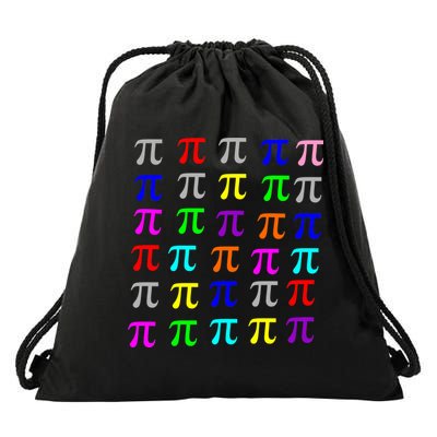 Pi Plaid Rainbow Pride Pi Day Collage Drawstring Bag