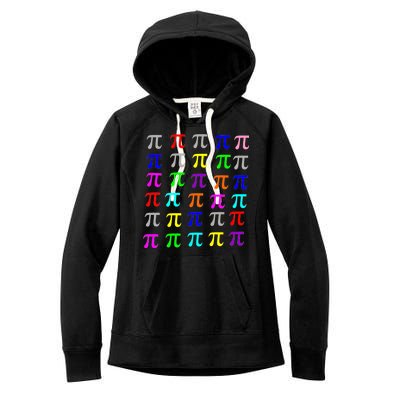 Pi Plaid Rainbow Pride Pi Day Collage Women's Fleece Hoodie