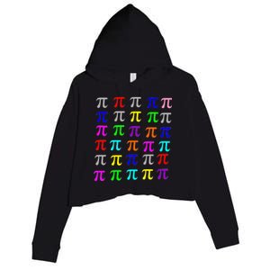 Pi Plaid Rainbow Pride Pi Day Collage Crop Fleece Hoodie