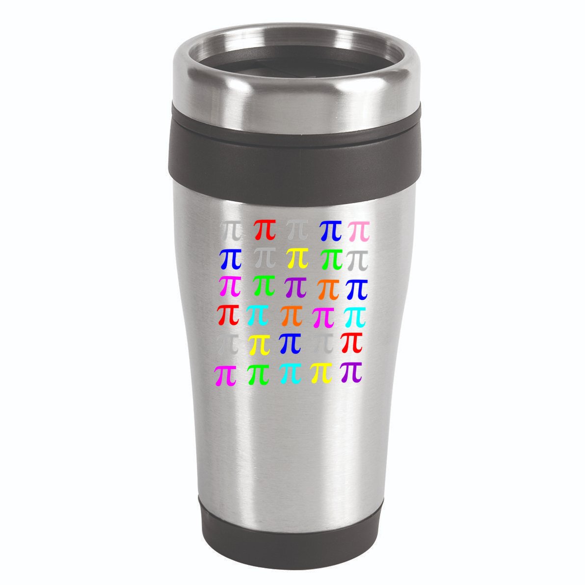 Pi Plaid Rainbow Pride Pi Day Collage 16oz Travel Tumbler