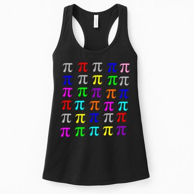 Pi Plaid Rainbow Pride Pi Day Collage Womens Tank Top