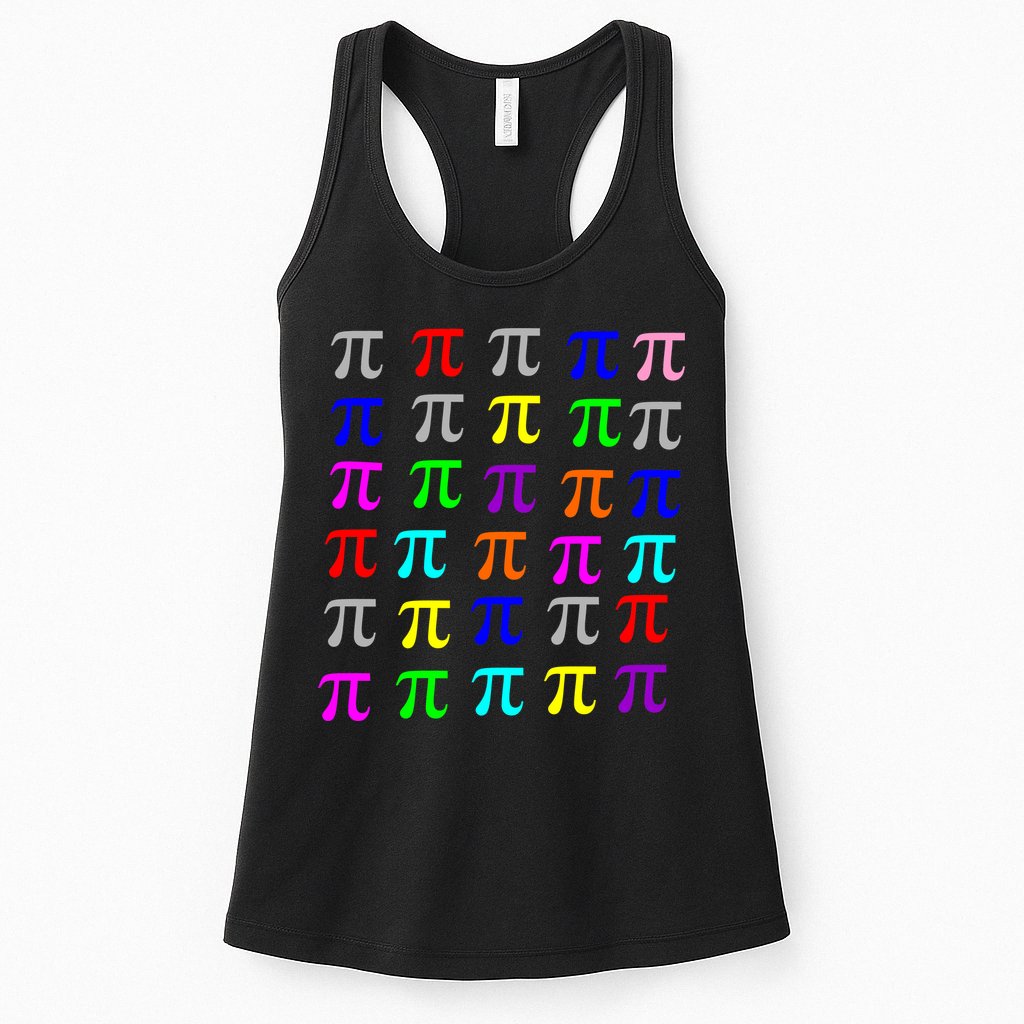 Pi Plaid Rainbow Pride Pi Day Collage Womens Tank Top