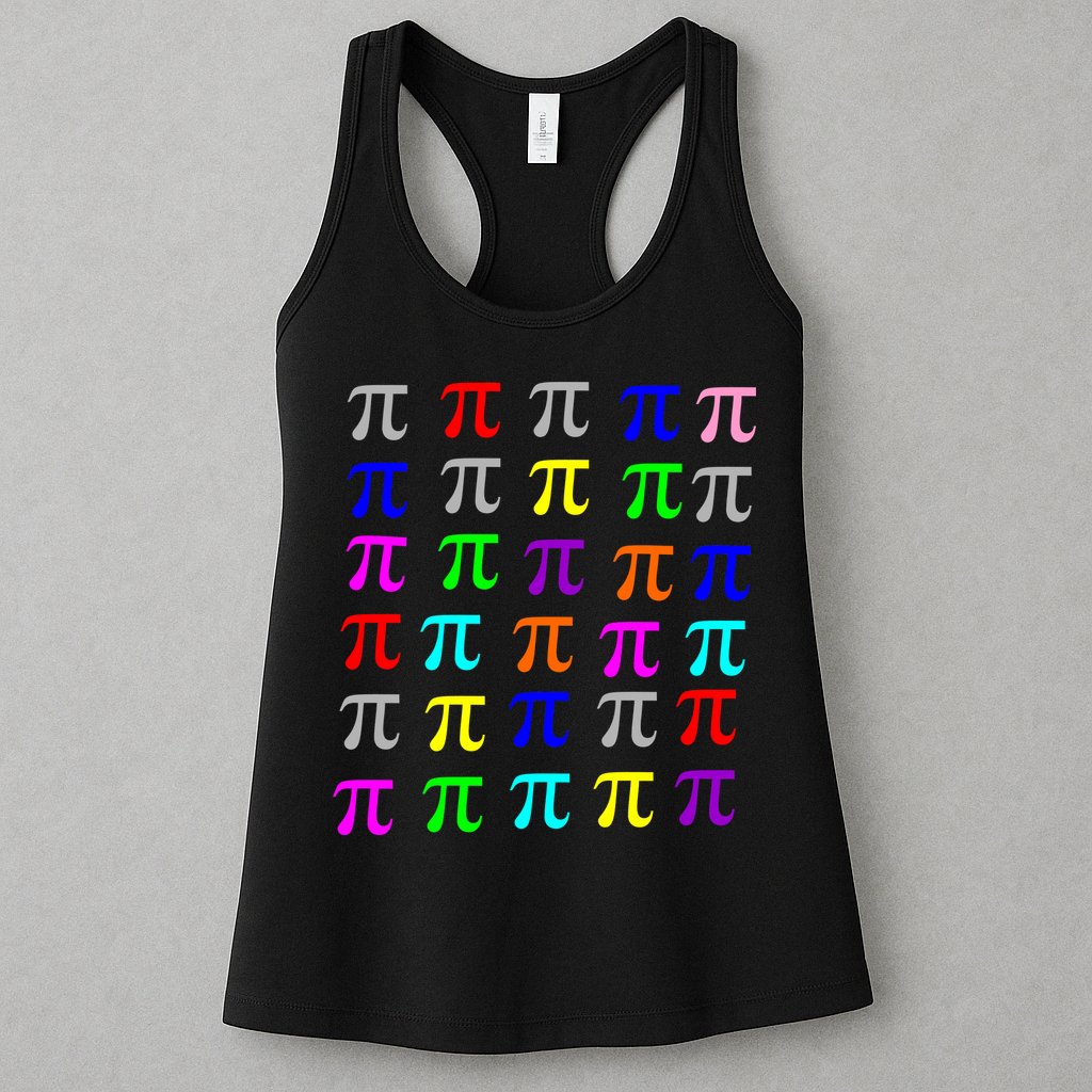 Pi Plaid Rainbow Pride Pi Day Collage Womens Tank Top