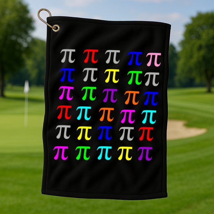 Pi Plaid Rainbow Pride Pi Day Collage Golf Towel