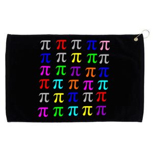 Pi Plaid Rainbow Pride Pi Day Collage Grommeted Golf Towel