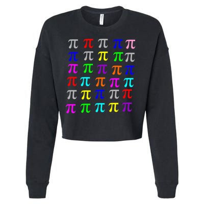 Pi Plaid Rainbow Pride Pi Day Collage Cropped Pullover Crew