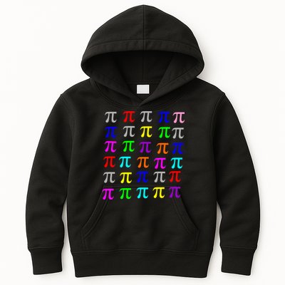 Pi Plaid Rainbow Pride Pi Day Collage Kids Hoodie