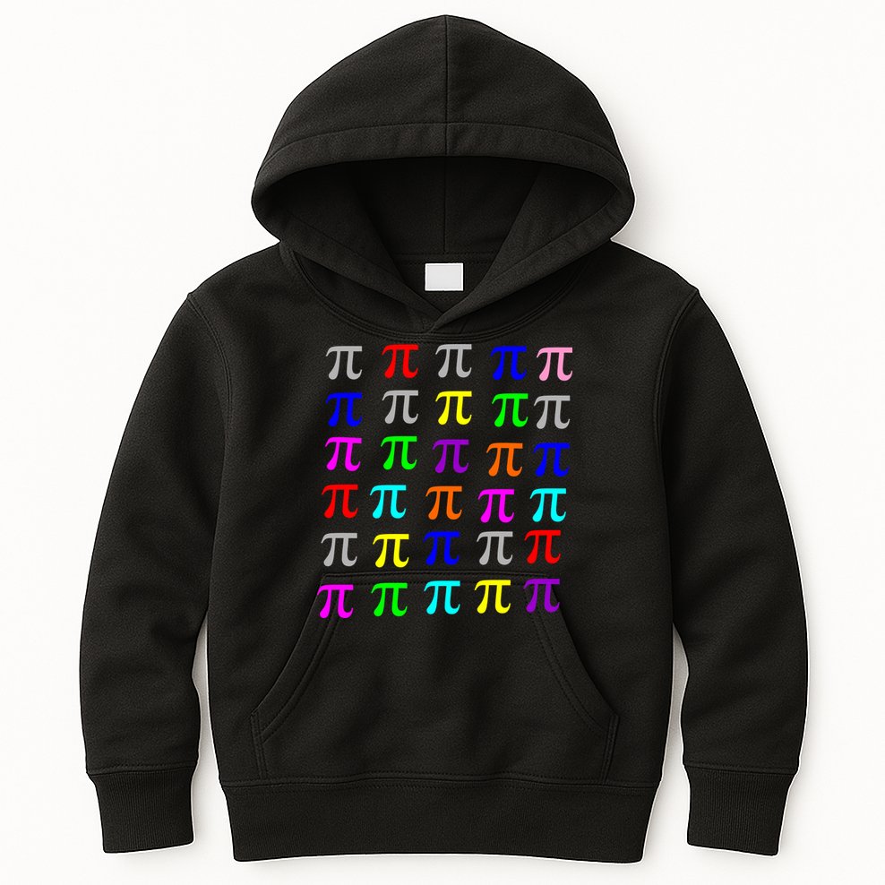 Pi Plaid Rainbow Pride Pi Day Collage Kids Hoodie